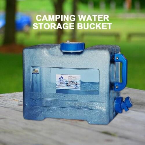 Water Tank Container With Faucet Thickened Food Grade PC Water Tanks Container Driving Outdoor Solid Handle Water Bucket