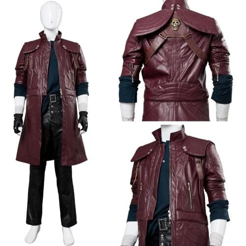 DMC 5 Dante Aged Cosplay Costume Adult Men Outfit Leather Halloween Carnival Costumes