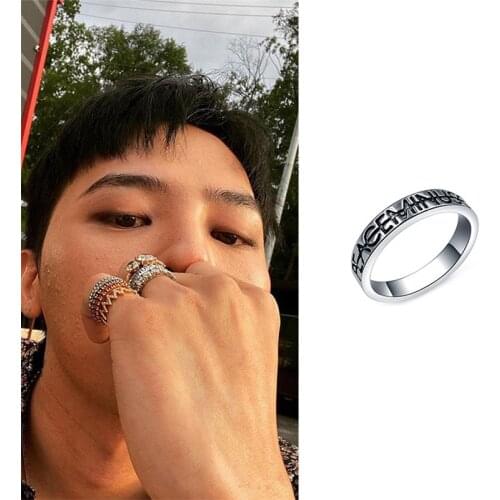 KPOP 1PCS GD G-Dragon Peaceminusone INS Ring Metal Sculpture Fans Collection Gifts h8