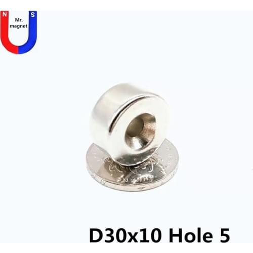 10/30/100pcs 30x10-5 magnet circular 30x10 magnet With countersunk hole 5 permanent material 30*10-5 magnet rare earth NdFeB N50
