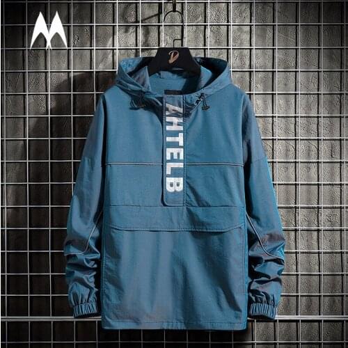 Print Cargo Jacket Men Hip Hop Coat Autumn Loose Casual Hooded Thin Jackets Mens Fashion Gradient Pullover Outwear Plus Size 5XL