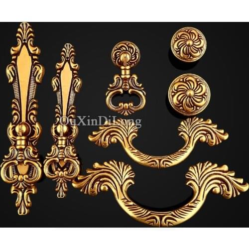 Top Designed 10PCS Furniture Handles European Vintage Style Drawer Wardrobe Cupboard Kitchen Cabinet Door Pulls Handles Knobs