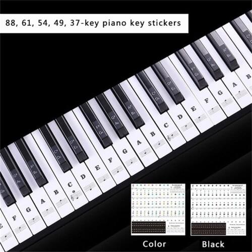 Multicolor Transparent Keys Sticker Symbol Adhesive for Piano Beginners Electronic Keyboard Piano Stave Note Keyboard Sticker