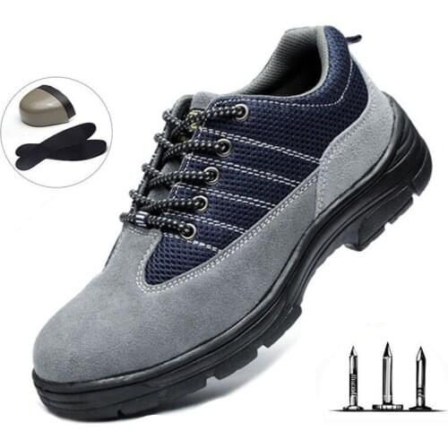 2020 New Mens Outdoor Training Shoes Anti-smash Anti-piercing Labor Shoes Breathable Leather Safety Shoes Mens Summer