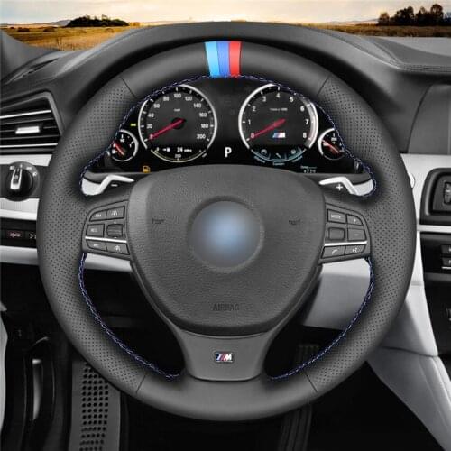 DIY Anti-Slip Wear-Resistant Steering Wheel Cover For BMW F10 F11 F07 F12 F13 F06 F01 F02 M5 Car Interior Decoration