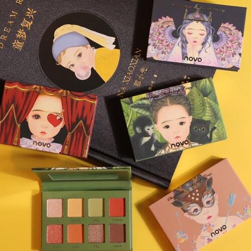 NOVO Eyeshadow Palette 8 Color Matte Shimmer Smudge-proof Long Lasting Brighten Eye Makeup Waterproof Eyeshadow Korean