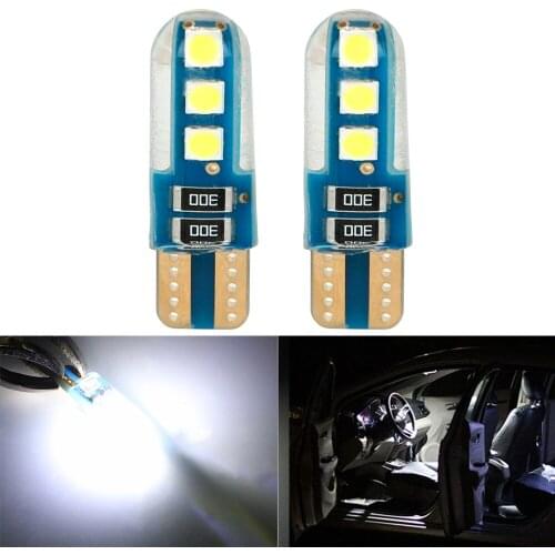 LEEPEE Parking Lamp 2Pcs/set Silicone Car LED Light T10 W5W 6 SMD 3030 Wedge Bulb DC 12V Auto Marker Light License Plate Lamp