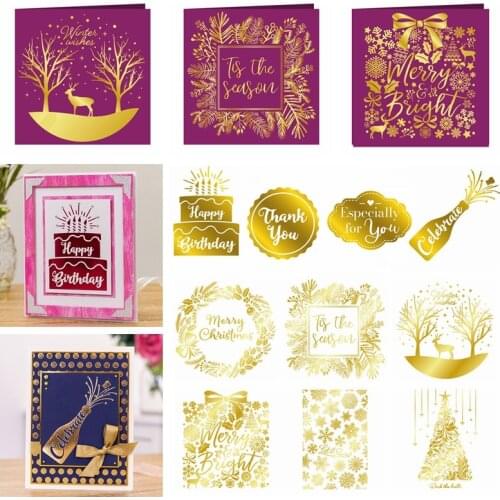 Celebrate Christmas tree Snowflake Flower Metal Hot Foil Plate for DIY Scrapbooking Letterpress Embossing Paper Cards Crafts