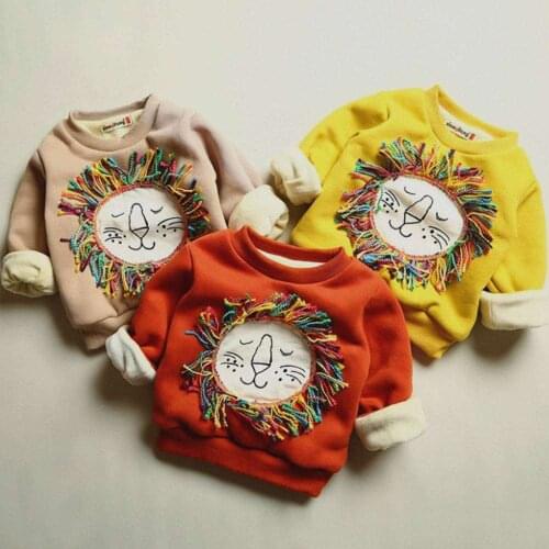 Cute Baby Thermal Coat Winter Kids Cute Cartoon Lion Tassel Hoodie Baby Boy Girl Thick Cotton Quilted Top Outwear Winter