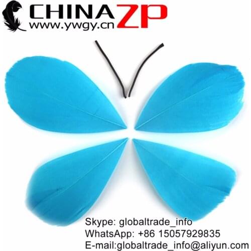 Leading Supplier CHINAZP 100pcs/lot 3~7cm Length Premium Hand Trimmed Dyed Turquoise Goose Feathers Fascinators