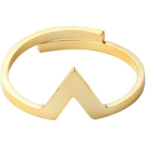 GORGEOUS TALE 2019 Famous Brand Jewelry Stainless Steel Adjustable Rings Dainty Midi Chevron V Rings For Women Wedding Gift BFF