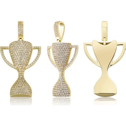 High Quality Copper Gold Plated Hip Hop Necklace Iced Out Micro Pave Cubic Zirconia Pendant Luxury Chain Jewelry