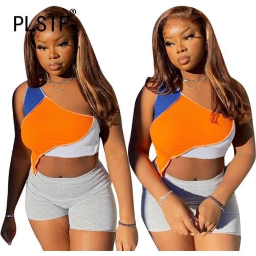 Women Skew Collar Tee Tops Summer Sleeveless Sexy T-Shirt Femme Club Wear