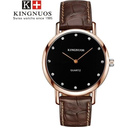 Simple Fashion Luxury Diamond Womens Watches Lovers Leahter Band Wristwatch for Men 30m Waterproof Reloj Mujer Horloge Vrouwen