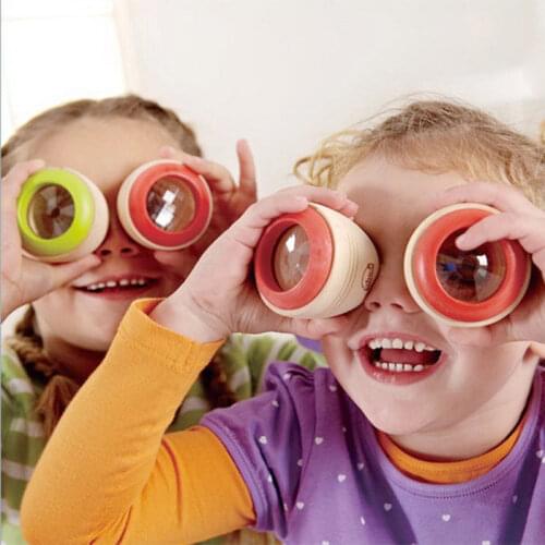 1Pcs kaleidoscope glasses kids Wooden Toy Gift Multi-prism Colorful World Magic Children Toys Polygon Prism Educational toy