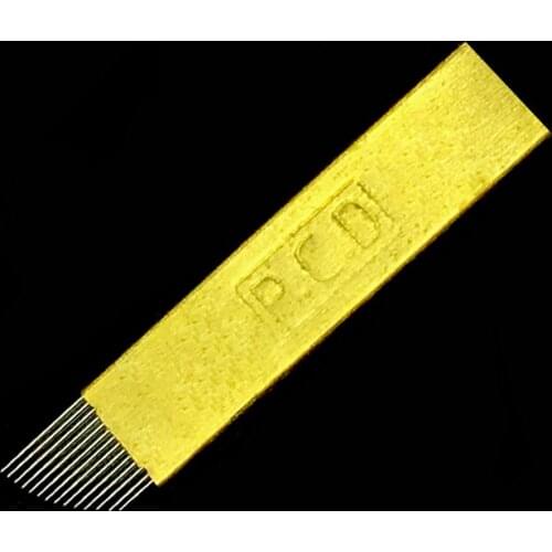 100 pcs PCD 14 Tattoo Agujas Microblading Needles Permanent Makeup EYEBROW Blades Manual MICROBLADING Pen 3D Embroidery