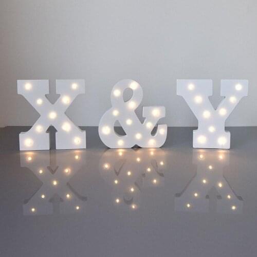 15cm White Party Decoration led Letter Lamp Wedding Party Window Display Scrabble Dessert Table Decoration Letter Light