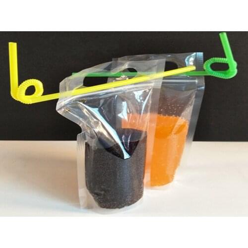 500pcs Transparent Self-sealed Plastic Beverage Bag Container Fruit Juice Food Storage Bag