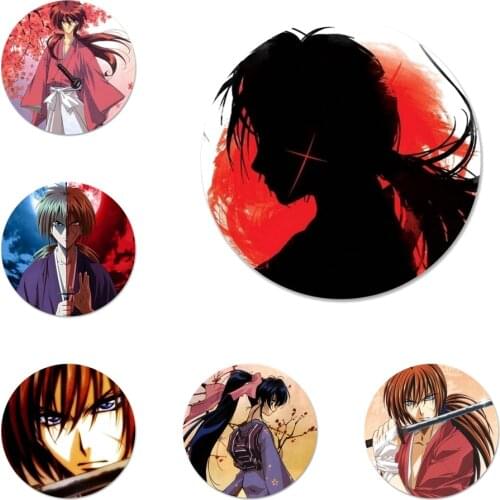 Anime Rurouni Kenshin Badge Brooch Pin Accessories For Clothes Backpack Decoration gift 58mm