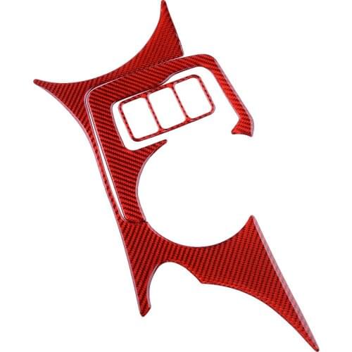 Beler 3Pcs/set Car Water Cup Holder Panel Cover Trim fit for Nissan 370Z 2009-2018 2019 2020 Red Carbon Fiber left hand Drive