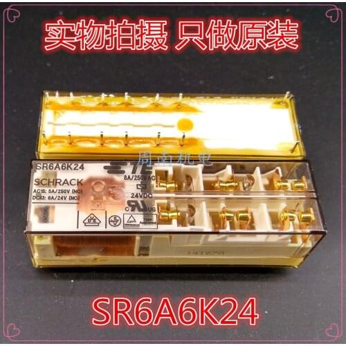 Free shipping lot (5 pieces/lot) 100%Original New TE TYCO SCHRACK SR6A6K24 14PINS 8A 24VDC Power Relay