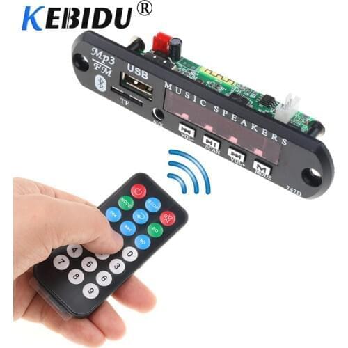 KEBIDU Wireless Bluetooth MP3 Decoder Board Module for Car Accessories Audio USB TF FM Radio AUX + Remote Control for iPhone