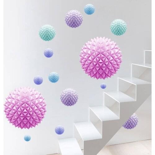 DIY 3D Large Wall Stickers Kids Living Room Bedroom Home Decoration Aesthetic Removable Geometry Art Decals