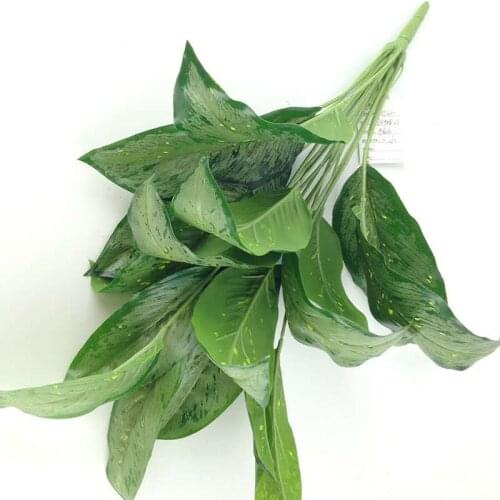 60CM Large Artificial Green Plants Plastic Palm Tree Branch Green Indoor Potted Hotel Office Party Garden Living Room Home Decor