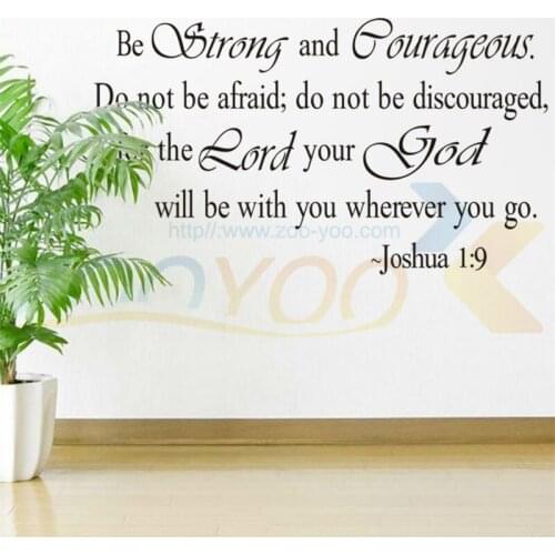 Be Strong And Courageous Bible warm Quotes home decor creative wall decal mural 8127 decorative removable vinyl wall sticker