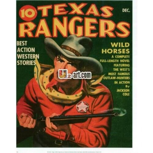 Boys room decor supply craft canvas printed cool cowboy art picture of western book cover HR0057A Free shipping