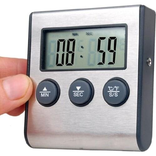 Digital Kitchen Thermometer LCD Display Long Probe for Grill Oven Food Meat Cooking Alarm Timer Measuring Tools wholesales