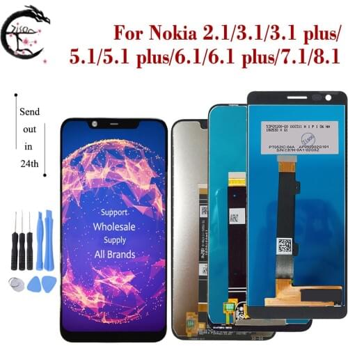 LCD For Nokia 8.1 7.1 6.1 plus 5.1 3.1 2.1 2.3 6.2 7.2 LCD Display Screen Touch Digitizer Assembly 6.1plus 5.1plus Display N6.2