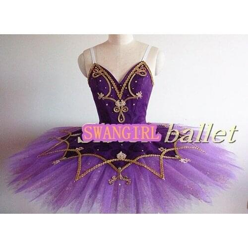 Purple professional tutus adult pancake tutu performance ballet stage cosutmesSB0072