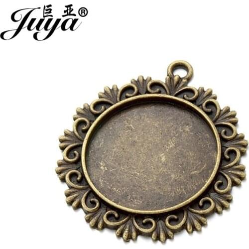JUYA Fit 30mm Glass Cameo Cabochons Bezel Base Setting for Diy Jewelry Making Accessories China Bezel Blank Suppliers AD0040