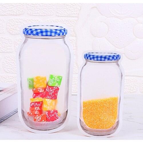 Quality Blue Bottle Mason Jar Ziplock Packaging Gifts Bags Resealable Fruit Snack Tea Chocolate Coffee Juice Stand Up Pouches