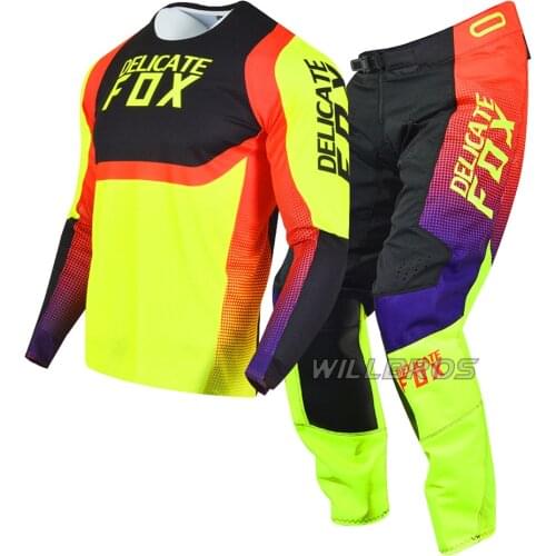 Motocross Motorbike Gear Set Delicate Fox 180/360 Mountain Bicycle Racing Kits Mens Motorcycle Offroad Jersey Pants