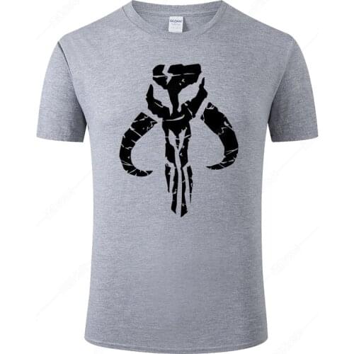 Summer Cotton Mens T-Shirt The Mandalorian Print T Shirt Men Unisex New Fashion Short Sleeves Cool Tshirt Funny Top Tee J24