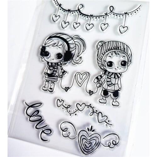 Hot selling Headphones girl transparent clear stamp / silicone seal roller stamp DIY scrapbook album / card production