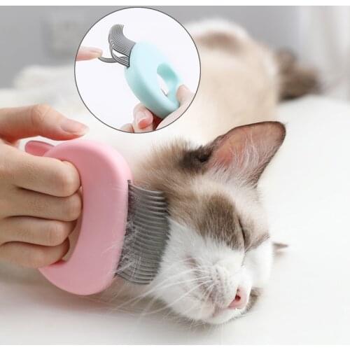 Pet Grooming Massage Tool To Remove Loose Hairs Only for Cats Mini Pets Comb Pets Massage Brush Shell Shaped Handle Wholesale
