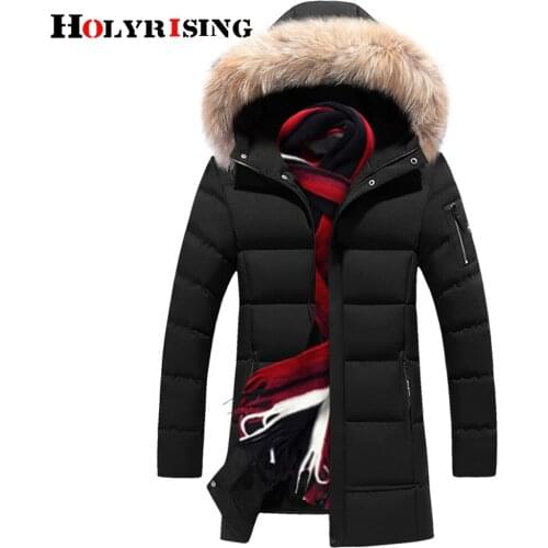 Men 2020 Winter New Casual Faux Fur Collar Long Thick Parkas Jacket Coat Men Outwear Hooded Pockets Jackets Parka Men M-4XL