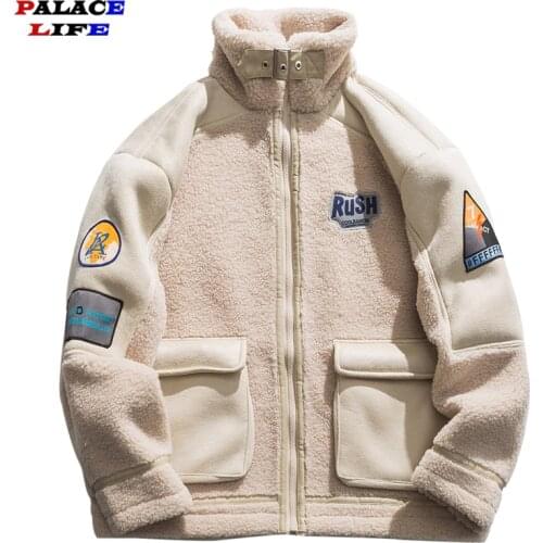 Men Thick Warm Parkas Jackets Embroidery Graphic Print Cotton Padded Zipper Coat Casual Streetwear Winter Harajuku Tops Outwear