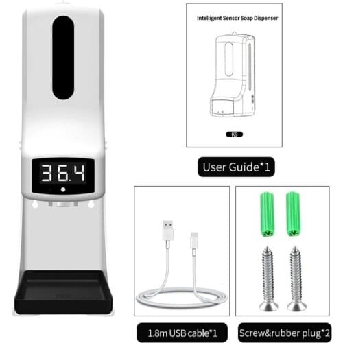 K9 Pro Wall-Mounted Thermometer with Soap Dispenser,with Alarm, Suitable for Use in Offices,Home Schools and Communities