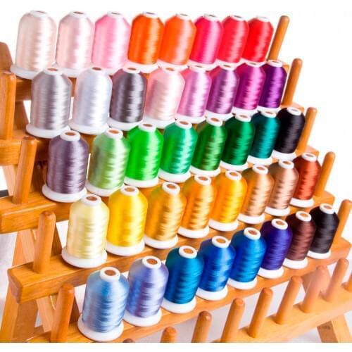 Simthread Embroidery Machine Thread 120D/2 40WT Polyester Thread 1100Y/Cone 40 Brother Colors Per Set
