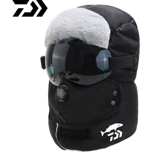 2020 New Daiwa Fishing Hat Winter Men Outdoor Windproof Thickened Warm Ear Caps Cycling Breathable Cold Hat Women Ski Warm Hat