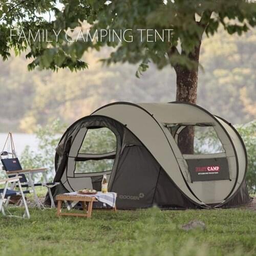 Outdoor 3-5 Person Automatic Family Tent Quick Open Pop Up Portable for Camping Picnic Beach Park Fishing Backpacking