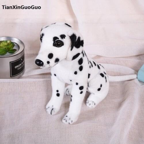 About 28cm squatting Dalmatian dog plush toy doll birthday gift h2306