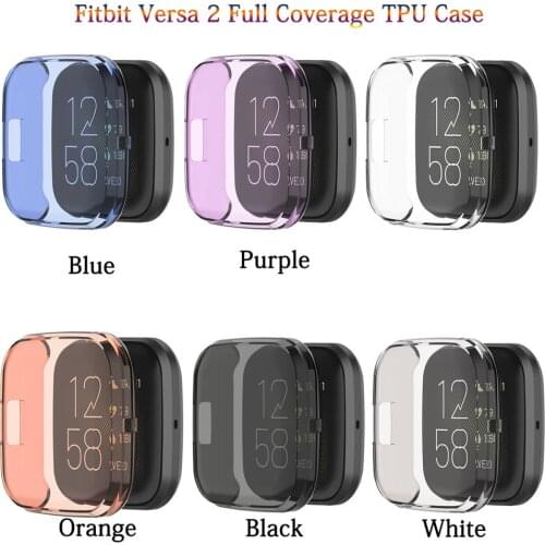 Watch Case for Fitbit Versa 2 Smart Watch 2019 Full Cover / Half Cover Soft Color HD Transparent Ultra Thin TPU Case