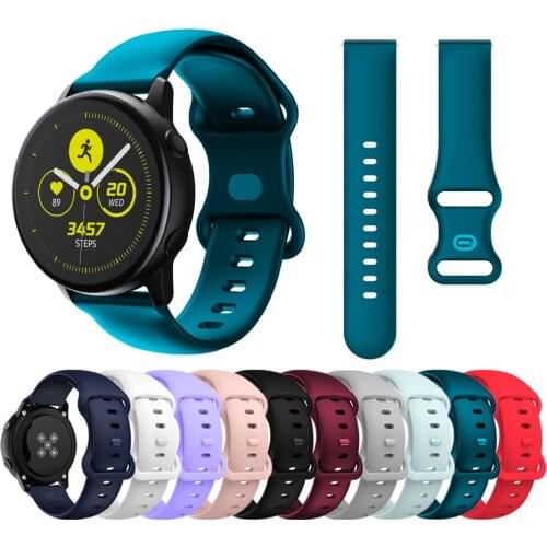 Silicone Original 20mm band Strap For Samsung Galaxy Watch Active 2 40/44mm / 3 41mm smartwatch wristband For Huawei GT 2 42mm