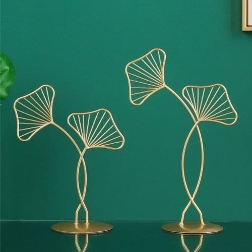 Nordic Light Luxury Metal Ginkgo Leaf Decoration Creative Modern Ornaments Home Living Room Wine Cabinet Entrance Abstract Craft