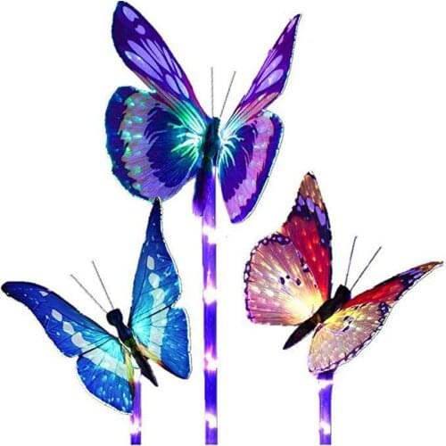 Garden Butterfly Solar Lights 7 Color-Changing Outdoor Patio IP65 Christmas Light Sensor Backyard Pathway Decoration Yard Lamp
